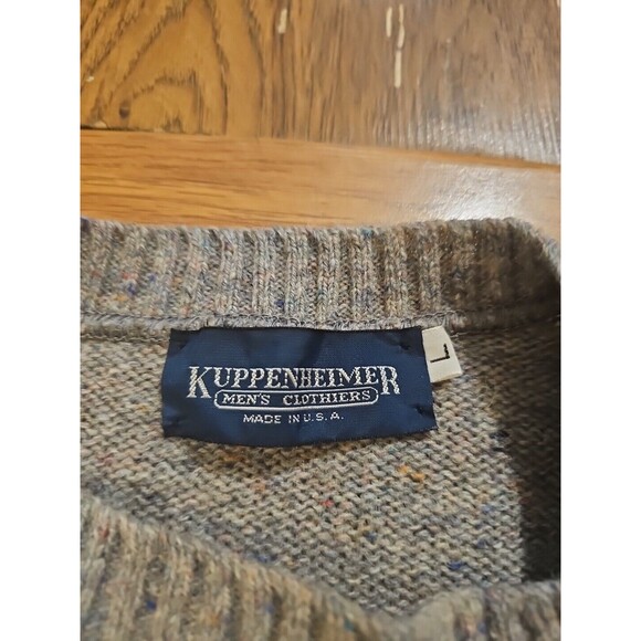 Vintage Kuppenheimer Grandpa Speckled Sweater Mens Large Wool Blend Made in USA - Picture 2 of 5